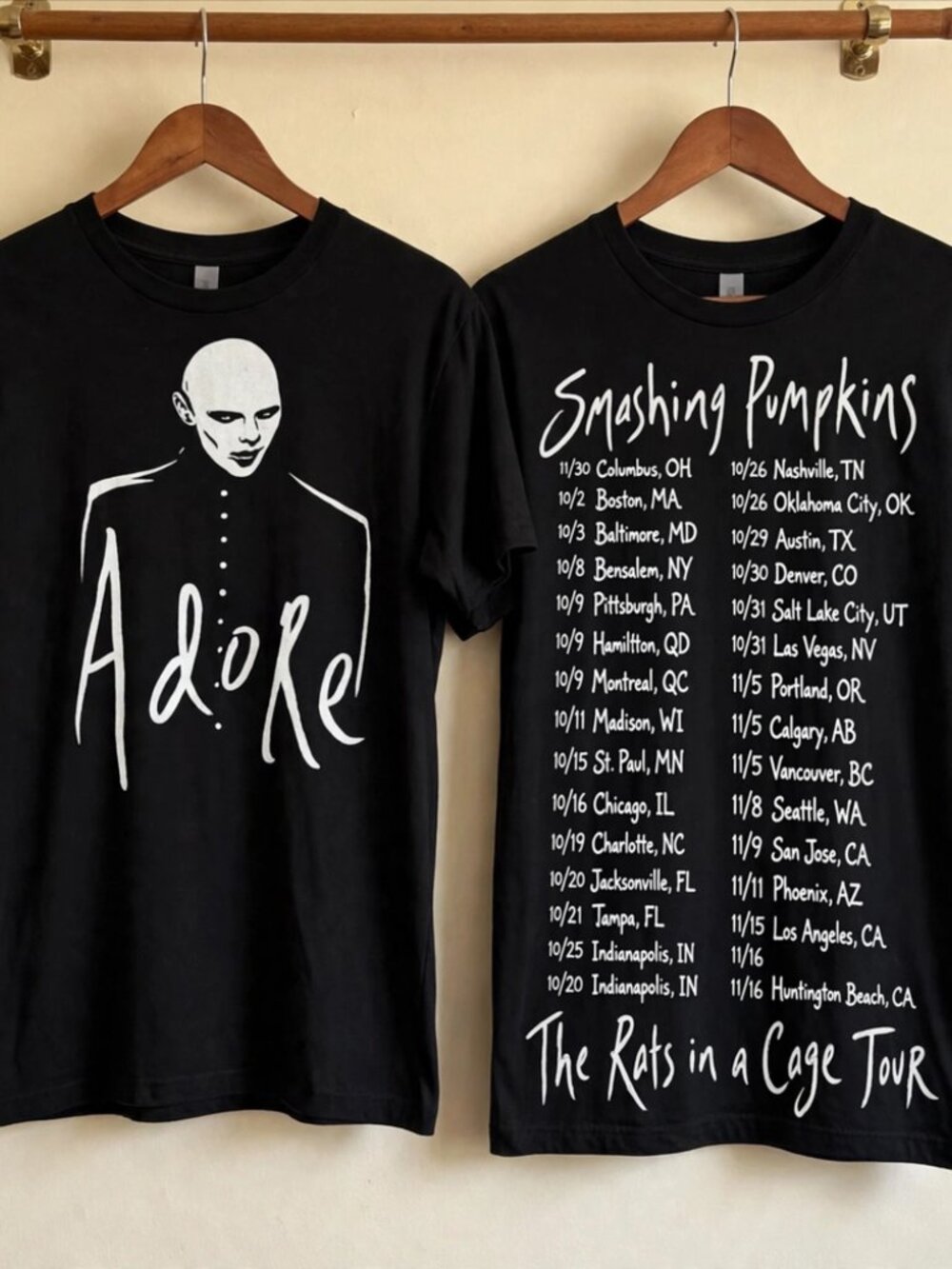 The Smashing Pumpkins Adore Rats In A Cage Tour Black T-Shirt S-4XL